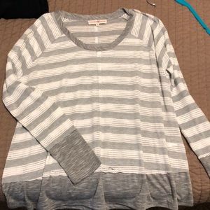 Grey/White Strip Blouse